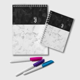 Блокнот с принтом Juventus 2018 Black and White в Тюмени, 100% бумага | 48 листов, плотность листов — 60 г/м2, плотность картонной обложки — 250 г/м2. Листы скреплены удобной пружинной спиралью. Цвет линий — светло-серый
 | Тематика изображения на принте: fc | juventus | спорт | спортивные | фк | футбол | футбольный клуб | ювентус