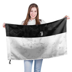 Флаг 3D с принтом Juventus 2018 Black and White в Тюмени, 100% полиэстер | плотность ткани — 95 г/м2, размер — 67 х 109 см. Принт наносится с одной стороны | fc | juventus | спорт | спортивные | фк | футбол | футбольный клуб | ювентус