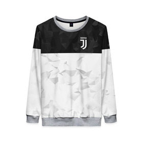 Женский свитшот 3D с принтом Juventus 2018 Black and White в Тюмени, 100% полиэстер с мягким внутренним слоем | круглый вырез горловины, мягкая резинка на манжетах и поясе, свободная посадка по фигуре | fc | juventus | спорт | спортивные | фк | футбол | футбольный клуб | ювентус