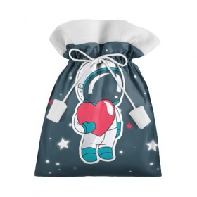Подарочный 3D мешок с принтом Космонавт в Тюмени, 100% полиэстер | Размер: 29*39 см | Тематика изображения на принте: cosmonaut | cosmos | cute | heart | love | космонавт | космос | любовь | мило | сердце