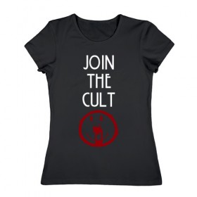 Женская футболка хлопок с принтом Cult в Тюмени, 100% хлопок | прямой крой, круглый вырез горловины, длина до линии бедер, слегка спущенное плечо | ahs | american horror story | американская история ужасов