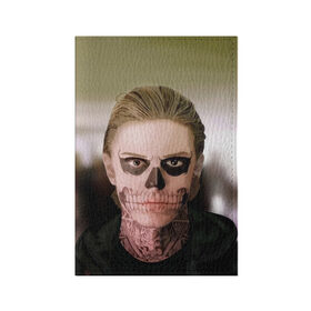 Обложка для паспорта матовая кожа с принтом Tate в Тюмени, натуральная матовая кожа | размер 19,3 х 13,7 см; прозрачные пластиковые крепления | Тематика изображения на принте: ahs | american horror story | американская история ужасов