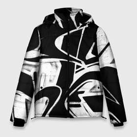 Мужская зимняя куртка 3D с принтом Городское граффити в Тюмени, верх — 100% полиэстер; подкладка — 100% полиэстер; утеплитель — 100% полиэстер | длина ниже бедра, свободный силуэт Оверсайз. Есть воротник-стойка, отстегивающийся капюшон и ветрозащитная планка. 

Боковые карманы с листочкой на кнопках и внутренний карман на молнии. | Тематика изображения на принте: color | graffity | urban | город | граффити | краски | уличное искусство