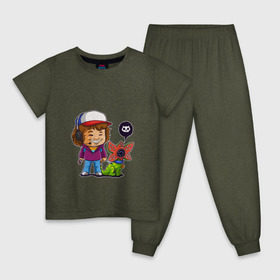 Детская пижама хлопок с принтом Stranger Things в Тюмени, 100% хлопок |  брюки и футболка прямого кроя, без карманов, на брюках мягкая резинка на поясе и по низу штанин
 | dustin | stranger things | очень странные дела