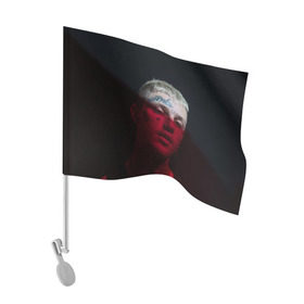 Флаг для автомобиля с принтом LIL PEEP в Тюмени, 100% полиэстер | Размер: 30*21 см | band | cry baby | emo | lil peep | music | musician | rap | swag | группа | музыка | музыкант | нытик. | рэп | сваг | эмо