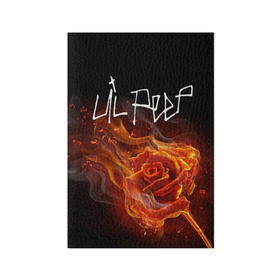 Обложка для паспорта матовая кожа с принтом Надпись LiL PEEP в Тюмени, натуральная матовая кожа | размер 19,3 х 13,7 см; прозрачные пластиковые крепления | lil peep | лил пип | огонь | роза