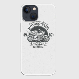 Чехол для iPhone 13 mini с принтом Vintage motocycle в Тюмени,  |  | harley | motorbike | motorcycle | race | rider | ryder | skull | speed | байк | гонки | гонщик | мото | мотобайк | мотоцикл | райдер | скорость | харлей | череп