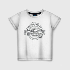 Детская футболка 3D с принтом Vintage motocycle 3 в Тюмени, 100% гипоаллергенный полиэфир | прямой крой, круглый вырез горловины, длина до линии бедер, чуть спущенное плечо, ткань немного тянется | Тематика изображения на принте: 