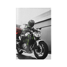 Обложка для паспорта матовая кожа с принтом Kawasaki в Тюмени, натуральная матовая кожа | размер 19,3 х 13,7 см; прозрачные пластиковые крепления | motorbike | motorcycle | race | rider | ryder | speed | yamaha | байк | гонки | гонщик | кавасаки | мото | мотобайк | мотоцикл | райдер | скорость | ямаха