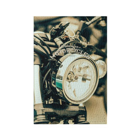 Обложка для паспорта матовая кожа с принтом Vintage motocycle в Тюмени, натуральная матовая кожа | размер 19,3 х 13,7 см; прозрачные пластиковые крепления | harley | motorbike | motorcycle | race | rider | ryder | speed | байк | гонки | гонщик | мото | мотобайк | мотоцикл | райдер | скорость | харлей