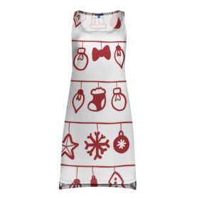 Платье-майка 3D с принтом Наш веселый Новый год в Тюмени, 100% полиэстер | полуприлегающий силуэт, широкие бретели, круглый вырез горловины, удлиненный подол сзади. | елка | зима | мороз | новый год | снег | снежинки