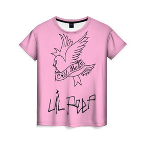 Женская футболка 3D с принтом LIL PEEP. Cry Baby в Тюмени, 100% полиэфир ( синтетическое хлопкоподобное полотно) | прямой крой, круглый вырез горловины, длина до линии бедер | lil peep. cry baby | лил пип