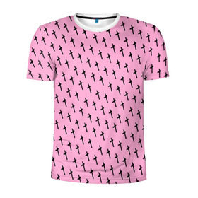 Мужская футболка 3D спортивная с принтом LiL PEEP Pattern в Тюмени, 100% полиэстер с улучшенными характеристиками | приталенный силуэт, круглая горловина, широкие плечи, сужается к линии бедра | Тематика изображения на принте: lil peep. cry baby | лил пип