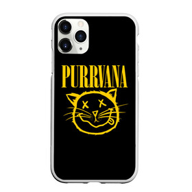 Чехол для iPhone 11 Pro Max матовый с принтом Purrvana в Тюмени, Силикон |  | nirvana | мурвана | нирвана