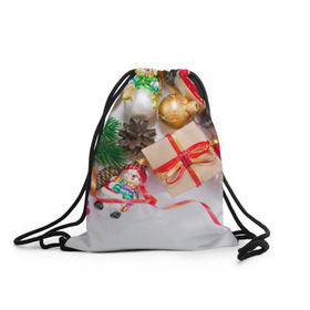 Рюкзак-мешок 3D с принтом Наш веселый Новый год в Тюмени, 100% полиэстер | плотность ткани — 200 г/м2, размер — 35 х 45 см; лямки — толстые шнурки, застежка на шнуровке, без карманов и подкладки | елка | зима | мороз | новый год | снег | снежинки