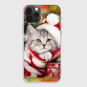 Чехол для iPhone 12 Pro Max с принтом Новогодний котик в Тюмени, Силикон |  | елка | зима | кот | котейка | кошка | мороз | новый год | снег