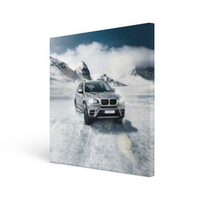 Холст квадратный с принтом BMW X5 в Тюмени, 100% ПВХ |  | auto | race | авто | автомобиль | бмв | бумер | бэха | гонки | марка | машина