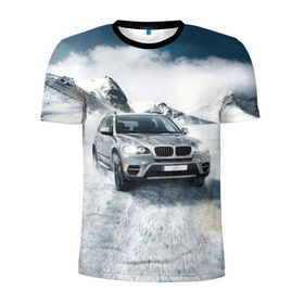 Мужская футболка 3D спортивная с принтом BMW X5 в Тюмени, 100% полиэстер с улучшенными характеристиками | приталенный силуэт, круглая горловина, широкие плечи, сужается к линии бедра | auto | race | авто | автомобиль | бмв | бумер | бэха | гонки | марка | машина