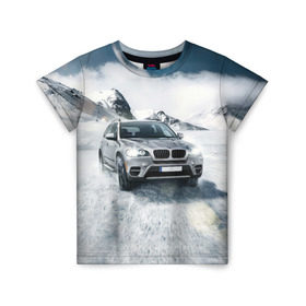 Детская футболка 3D с принтом BMW X5 в Тюмени, 100% гипоаллергенный полиэфир | прямой крой, круглый вырез горловины, длина до линии бедер, чуть спущенное плечо, ткань немного тянется | auto | race | авто | автомобиль | бмв | бумер | бэха | гонки | марка | машина