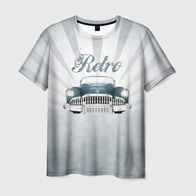 Мужская футболка 3D с принтом Ретро стайл 2 в Тюмени, 100% полиэфир | прямой крой, круглый вырез горловины, длина до линии бедер | Тематика изображения на принте: auto | race | авто | автомобиль | гонки | классика | марка | машина | ретро