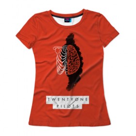 Женская футболка 3D с принтом Twenty One Pilots Red в Тюмени, 100% полиэфир ( синтетическое хлопкоподобное полотно) | прямой крой, круглый вырез горловины, длина до линии бедер | 