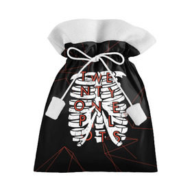 Подарочный 3D мешок с принтом Twenty One Pilots Bones в Тюмени, 100% полиэстер | Размер: 29*39 см | Тематика изображения на принте: rock | t.o.p. | top | twenty one pilots | рок