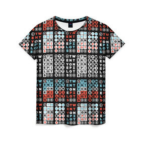 Женская футболка 3D с принтом Twenty One Pilots Pattern в Тюмени, 100% полиэфир ( синтетическое хлопкоподобное полотно) | прямой крой, круглый вырез горловины, длина до линии бедер | rock | t.o.p. | top | twenty one pilots | рок