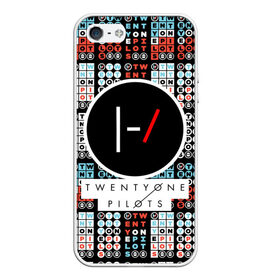 Чехол для iPhone 5/5S матовый с принтом Twenty One Pilots в Тюмени, Силикон | Область печати: задняя сторона чехла, без боковых панелей | 21 pilots | rock | twenty one pilots | группа | дуэт | звезды | известные | креативные | линии | логотип | модные | надписи | название | полосы.красный | рок | рок группа | текстура | эмблема | яркие