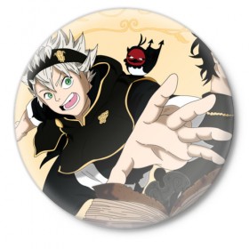 Значок с принтом Black Clover в Тюмени,  металл | круглая форма, металлическая застежка в виде булавки | 