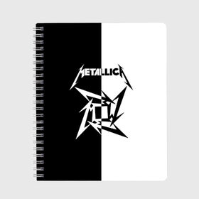 Тетрадь с принтом Metallica в Тюмени, 100% бумага | 48 листов, плотность листов — 60 г/м2, плотность картонной обложки — 250 г/м2. Листы скреплены сбоку удобной пружинной спиралью. Уголки страниц и обложки скругленные. Цвет линий — светло-серый
 | metallica | группа | джеймс хэтфилд | кирк хэмметт | ларс ульрих | метал | металика | металлика | миталика | музыка | роберт трухильо | рок | трэш | трэшметал | хард | хардрок | хеви | хевиметал