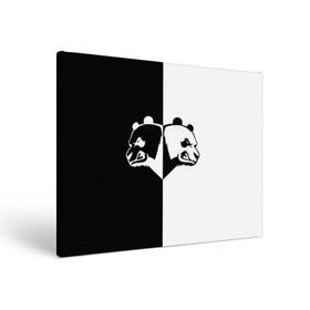 Холст прямоугольный с принтом Панда в Тюмени, 100% ПВХ |  | бамбук | бамбуковый медведь | белый | голова | два | животное | злость | красная книга | крутой | мишка | оскал | панда | прикольный | тату | цвета | чб | черный | ярость