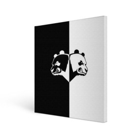 Холст квадратный с принтом Панда в Тюмени, 100% ПВХ |  | Тематика изображения на принте: бамбук | бамбуковый медведь | белый | голова | два | животное | злость | красная книга | крутой | мишка | оскал | панда | прикольный | тату | цвета | чб | черный | ярость
