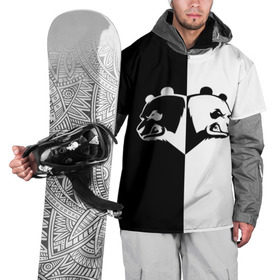 Накидка на куртку 3D с принтом Панда в Тюмени, 100% полиэстер |  | Тематика изображения на принте: бамбук | бамбуковый медведь | белый | голова | два | животное | злость | красная книга | крутой | мишка | оскал | панда | прикольный | тату | цвета | чб | черный | ярость