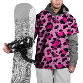 Накидка на куртку 3D с принтом Розовый леопард в Тюмени, 100% полиэстер |  | гепард | леопард