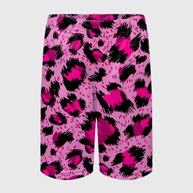 Детские спортивные шорты 3D с принтом Розовый леопард в Тюмени,  100% полиэстер
 | пояс оформлен широкой мягкой резинкой, ткань тянется
 | гепард | леопард