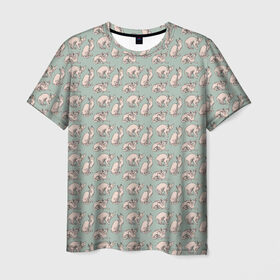 Мужская футболка 3D с принтом Сфинксы в Тюмени, 100% полиэфир | прямой крой, круглый вырез горловины, длина до линии бедер | киса домашние животные | кот | котик | котики | коты | кошка | кошки