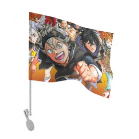 Флаг для автомобиля с принтом Black Clover в Тюмени, 100% полиэстер | Размер: 30*21 см | black clover | manga | аниме | астер | магия | манга | черный клевер