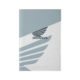 Обложка для паспорта матовая кожа с принтом Honda в Тюмени, натуральная матовая кожа | размер 19,3 х 13,7 см; прозрачные пластиковые крепления | car | honda | moto | motorbike | race | авто | автомобиль | гонки | марка | машина | мотоцикл | хонда