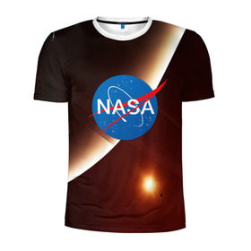 Мужская футболка 3D спортивная с принтом NASA SPACE в Тюмени, 100% полиэстер с улучшенными характеристиками | приталенный силуэт, круглая горловина, широкие плечи, сужается к линии бедра | galaxy | nasa | space | астрономия | известные | космос | наса | планеты | сатурн