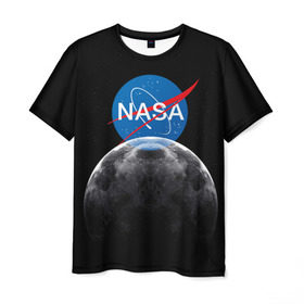 Мужская футболка 3D с принтом NASA MOON в Тюмени, 100% полиэфир | прямой крой, круглый вырез горловины, длина до линии бедер | galaxy | moon | nasa | space | астрономия | известные | космос | луна | наса | планет