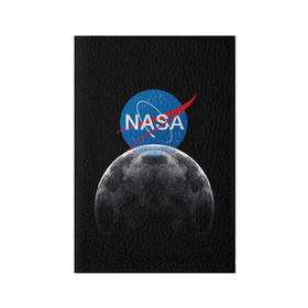 Обложка для паспорта матовая кожа с принтом NASA MOON в Тюмени, натуральная матовая кожа | размер 19,3 х 13,7 см; прозрачные пластиковые крепления | galaxy | moon | nasa | space | астрономия | известные | космос | луна | наса | планет
