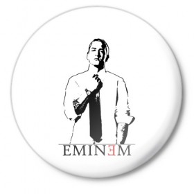 Значок с принтом Eminem в Тюмени,  металл | круглая форма, металлическая застежка в виде булавки | actor | american rapper | composer | eminem | music | rap | record producer | актёр | американский | композитор | музыка | музыкальный продюсер | рэп | рэпер