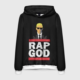 Мужская толстовка 3D с принтом Rap God Eminem в Тюмени, 100% полиэстер | двухслойный капюшон со шнурком для регулировки, мягкие манжеты на рукавах и по низу толстовки, спереди карман-кенгуру с мягким внутренним слоем. | actor | american rapper | composer | eminem | music | rap | rap god | record producer |   | актёр | американский | композитор | музыка | музыкальный продюсер | рэп | рэпер