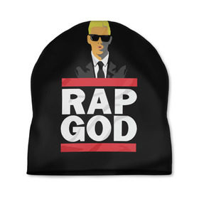 Шапка 3D с принтом Rap God Eminem в Тюмени, 100% полиэстер | универсальный размер, печать по всей поверхности изделия | actor | american rapper | composer | eminem | music | rap | rap god | record producer |   | актёр | американский | композитор | музыка | музыкальный продюсер | рэп | рэпер