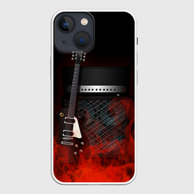 Чехол для iPhone 13 mini с принтом Rock в Тюмени,  |  | fire | flame | guitar | metal | music | rock | sound | гитара | метал | металл | музыка | огонь | пламя | рок