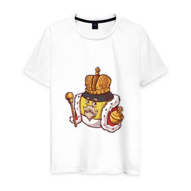 Мужская футболка хлопок с принтом Царь в Тюмени, 100% хлопок | прямой крой, круглый вырез горловины, длина до линии бедер, слегка спущенное плечо. | country balls | имперский флаг | кантриболлс | российская империя | россия