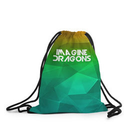 Рюкзак-мешок 3D с принтом IMAGINE DRAGONS в Тюмени, 100% полиэстер | плотность ткани — 200 г/м2, размер — 35 х 45 см; лямки — толстые шнурки, застежка на шнуровке, без карманов и подкладки | геометрия | градиент | драгонс | треугольники