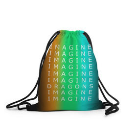 Рюкзак-мешок 3D с принтом IMAGINE DRAGONS в Тюмени, 100% полиэстер | плотность ткани — 200 г/м2, размер — 35 х 45 см; лямки — толстые шнурки, застежка на шнуровке, без карманов и подкладки | evolve | imagine dragons | new age | вокалист | группа | драгонс | известные | личности | надписи | реп | рок | триколор | фирменные цвета | яркие