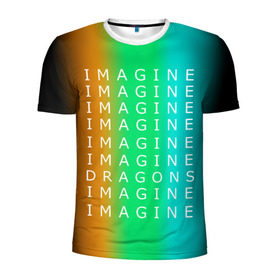 Мужская футболка 3D спортивная с принтом IMAGINE DRAGONS в Тюмени, 100% полиэстер с улучшенными характеристиками | приталенный силуэт, круглая горловина, широкие плечи, сужается к линии бедра | Тематика изображения на принте: evolve | imagine dragons | new age | вокалист | группа | драгонс | известные | личности | надписи | реп | рок | триколор | фирменные цвета | яркие