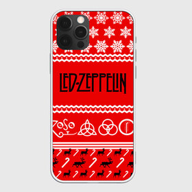 Чехол для iPhone 12 Pro Max с принтом Праздничный Led Zeppelin в Тюмени, Силикон |  | Тематика изображения на принте: led zeppelin | блюз | группа | джимми пейдж | джон генри бонэм | джон пол джонс | знак | красный | лед зепелен | лед зеппелин | метал | надпись | новогодний | новый год | праздник | роберт плант | рождество